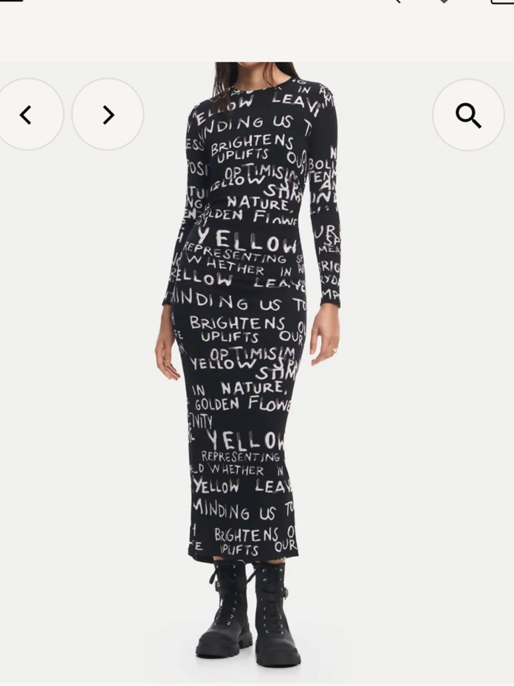 Desigual Black Graphic Long-Sleeve Midi Dress - FINAL WEEKEND LISTED